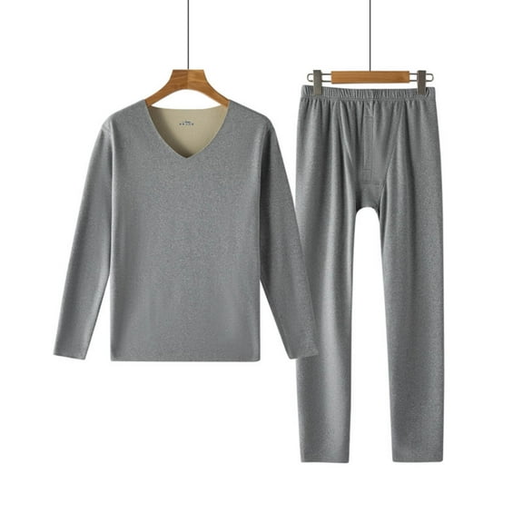 Wowcloth Women's Thermal Underwear Set, V-Neck Fleece-Lined Thickened Base Layer, for Winter Warmth and Daily Comfort