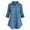 Blue, variant on Floenr Women's Plus Size Tops,Women Ladies Large Size Button Lace Turn Down Collar Long Sleeve Shirt Blous