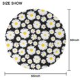 thumbnail image 2 of Round Tablecloth 60 Inch Wrinkle Free Table Cover Daisy for Kitchen Dining, 2 of 5