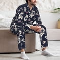 thumbnail image 7 of Kdxio Cartoon Spaceship Men’s Pajama Set Pajamas For Men 2 Piece PJ Set with Men Pajama Pants and Long Sleeve T-Shirt Lounge Set-Medium, 7 of 7