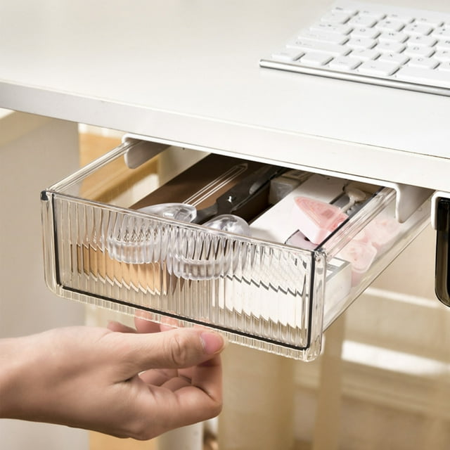 EGNMCR Kitchen Organization, Storage Trunks Desk Under The Nonporous Drawer Organizer Hidden Pen Holders Office Sundry Organizer Student Desk Stationery No Punch Drawer Organizer