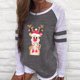 thumbnail image 1 of Camisas Navideñas Para Mujer Tops de Manga Larga Estampado Patchwork Cuello Redondo Blusa Informal Odeerbi ODB209568, 1 of 6
