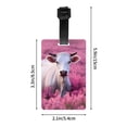 thumbnail image 4 of Luggage Tags for Suitcases, Pink Flower Field Cow Leather Bag Luggage Tags ID Label Tags Privacy Protection Travel Bag Labels, 4 of 6