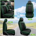 thumbnail image 2 of AFUNTIO Seat Covers for Ford 99% Models,2PCS Leather Car Seat Cushions,Waterproof Car Sit Protectors,Nonslip Interior Accessories(Black and Green), 2 of 6