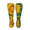 thumbnail image 6 of Kdxio Vibrant Sunflower Painting Funny Silky Novelty Funky Long Knee High Socks Soft 3D Print Cosplay Crazy Stockings for Men Women, 6 of 8
