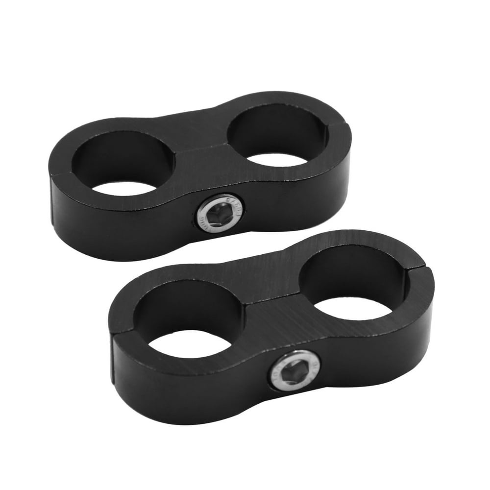 2pcs AN10 Black Aluminium Alloy Dual Fuel Oil Water Hose Separator