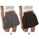 thumbnail image 5 of Sonducket Pantalones de cintura alta de verano para mujer, banquete, playa, Picnic, cita, chica, piernas anchas, cintura elástica, pantalones cortos Prendas para la parte inferior del cuerpo Gris M Sonducket AP011357-02, 5 of 6