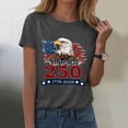 thumbnail image 2 of mgoYE Women T-Shirts Loose Fit Womens 250th Anniversary Patriotic July 4th T-Shirt – USA 1776-2026 O-Neck T-Shirt(Grey,L), 2 of 5