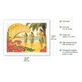 thumbnail image 2 of Aloha from Waikiki - Hawaii Hula Dancers - Vintage Hawaiian Travel Poster by Kerne Erickson - Bamboo Fine Art 290gsm Paper (Unframed) 17x22in, 2 of 4