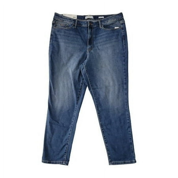 Nine West Women's Twill Slim Fit Gramercy Crop Jean (Dark Wash, 14)