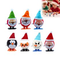 JHEHF 7PCS Christmas Wind Up Toys Christmas Stocking Stuffers Toys Assortment for Xmas Gift Walking Snowman Christmas Tree Stocking Stuffers Bag Fillers Party Gifts