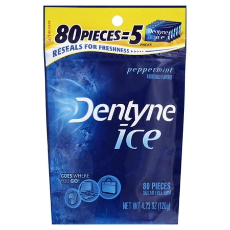 Dentyne Ice Peppermint Sugar Free Gum, 80 count, 4.23 oz