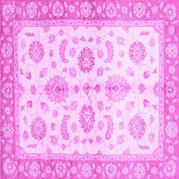Ahgly Company Indoor Square Oriental Purple Traditional Area Rugs, 8' Square