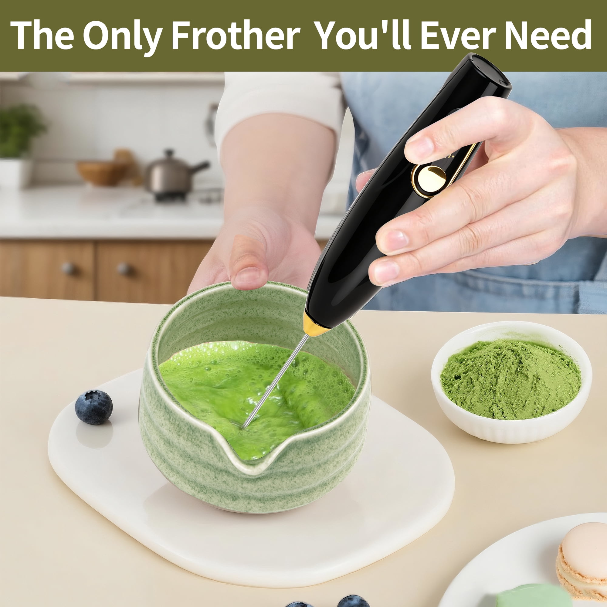 Matcha Whisk Set, Ceramic Matcha Set Includes Matcha Bowl, Matcha Whisk and Holder, Bamboo Scoop, Scoop Rest, Matcha Sifter Tea Towel and Milk Frother - 8 Pcs Matcha Tea Kit for Matcha Lovers