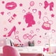 thumbnail image 1 of Adhesivo de pared autoadhesivo Barbie Pink Heart & Accessories, 1 of 1