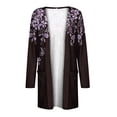 thumbnail image 5 of IROINNID Cardigan for Women Open Front Reduced Lightweight Outerwear Printed Long Sleeve Casual Lounge Cardigan with Pocket,Purple B, 5 of 5