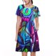 thumbnail image 1 of Easygdp Neon Free Play para Vestido Transpirable de Mujer, Vestido Suelto de Manga Corta con Pliegues y Bolsillos para el Verano, 1 of 6