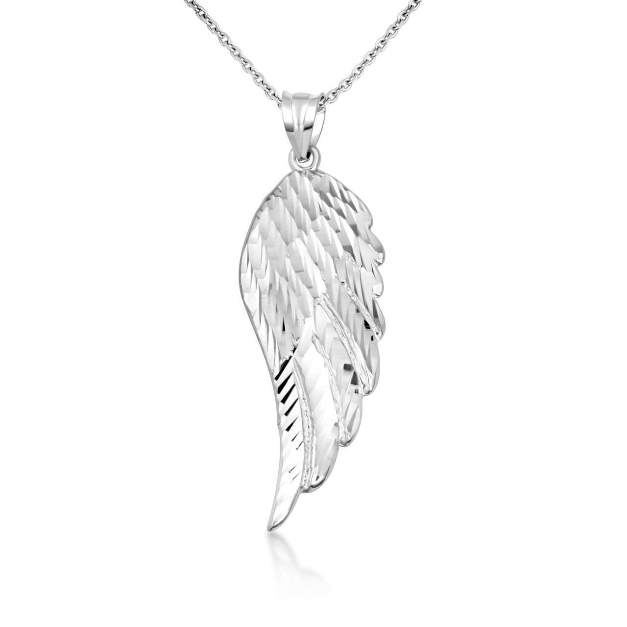 925 Sterling Silver Silver Angel Wing Necklace SMALL (16 Inches)