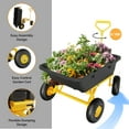 thumbnail image 5 of Ktaxon 770lbs Heavy-Duty Garden Cart, Steel Frame & Removable Panels, Yellow & Black, 5 of 9