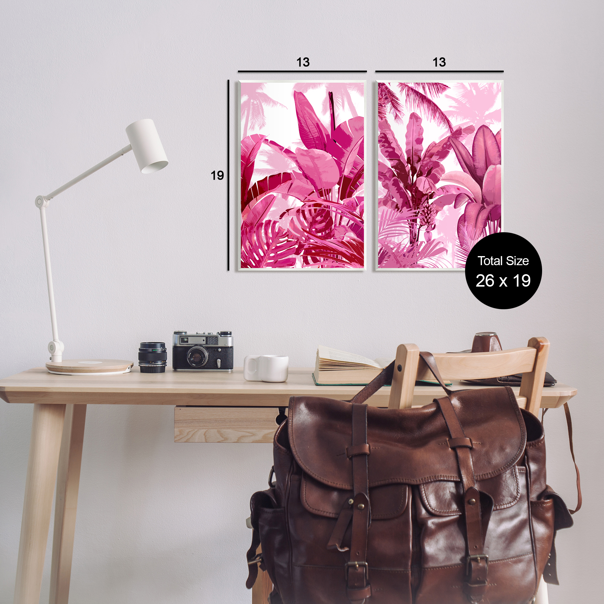 Stupell Industries Pink Palm Tree Leaves Botanical & Floral Painting Unframed Art Print Wall Art, 13 x 19