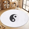 thumbnail image 4 of Round Rugs 7' x 7' Washable Round Area Rug, Simple Line Logo Non-Slip Circle Rugs Low-Pile Floor Carpet, Soft Light Color Printed Rug for Living Room Bedroom, 4 of 7