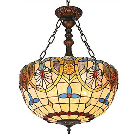 

CHLOE Lighting LIANA Tiffany-style 2 Light Victorian Inverted Ceiling Pendant 18 Shade
