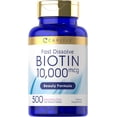 thumbnail image 1 of Suplemento Carlyle Biotina de 10000 mcg, 500 tabletas de disolución rápida, 1 of 1