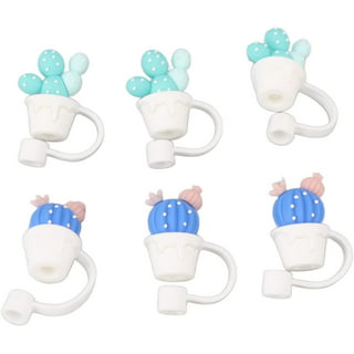 5pcs Disney Princess PVC Straw Toppers Silicone Tips Drinking Dust