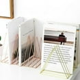 thumbnail image 2 of 2 Pack Magazine Holders, Vinyl Record Holder, 9 Slots File Folder for Desk, Triangle Bookshelf, Desktop File Sorter, Desk Organizer for Office Home Decor (Gold, Rose Gold), 2 of 7