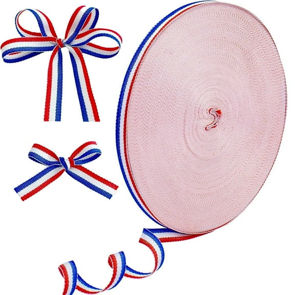 Red White and Blue Ribbon 1roll Patriotic Ribbon Use for Wrapping Party Decoration DIY Crafting and Sewing(0.4in X 50yd)