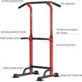 thumbnail image 4 of SOGES Height Adjustable Power Tower Dip Stands Pull up Bar Strength Training for Home Gym Red, 4 of 9