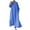 Blue, variant on Plus Size Maxi Dress for Women Womens Spring and Summer V-Neck Solid Cotton and Linen Casual Pocket Long Sleeved Dress
