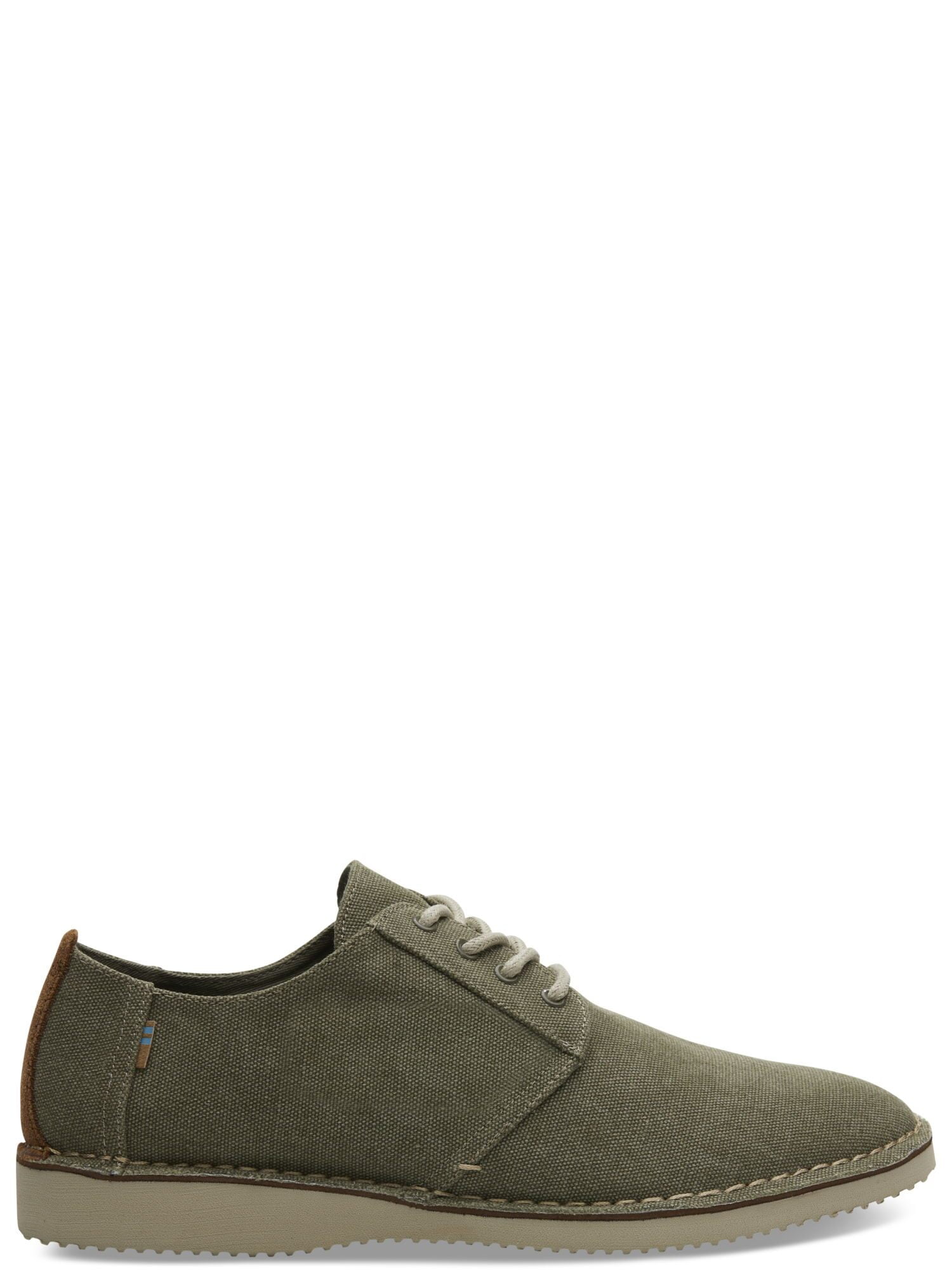 TOMS Men's Tarmac Olive Washed Canvas Stitch Out Preston Dress Shoes