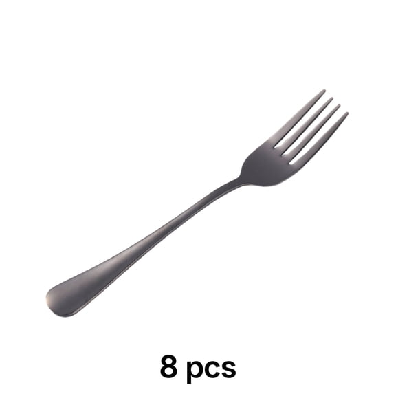 BPPEG 2026 New 8Pcs Forks Stainless Steel Suitable for Home Hotel Dinner Forks Thickened Steel Salad Forks 17.5X2.4Cm Black for Home Kitchen Hotel Restaurant Dinner Parties Gatherings Special Events