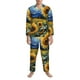 thumbnail image 3 of Balery Starry Sky Sunflower Pijama para Hombre de Dos Piezas con Manga Larga, Conjunto de Dormir y Descanso Suave con Bolsillos-Large, 3 of 7