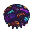 thumbnail image 3 of XMXT Waterproof Table Cloth, Gradient Gamepad Print Polyester Round Tablecloth for Dining Room Party Decor Tablecloths, 60 inches, 3 of 8