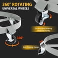 thumbnail image 2 of 55 Gallon Drum Dolly, Barrel and Trash Can Dolly with Cross Braces and 4 Swivel Caster Wheels, Heavy Duty Steel Frame Drum Dolly, 1000 lbs Load Capacity, for Warehouse Drum Handling, 2 of 6