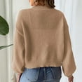 thumbnail image 5 of Women's Floral Knit Cardigan V-Neck Long Sleeve Button Sweater for Fall Khaki M, 5 of 5