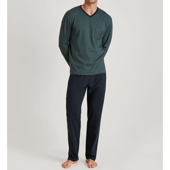 Men's Calida 41667 Relax Streamline Pajama Pant Set (Dark Glen M)