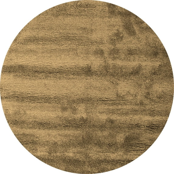 Ahgly Company Indoor Round Abstract Brown Contemporary Area Rugs, 3' Round