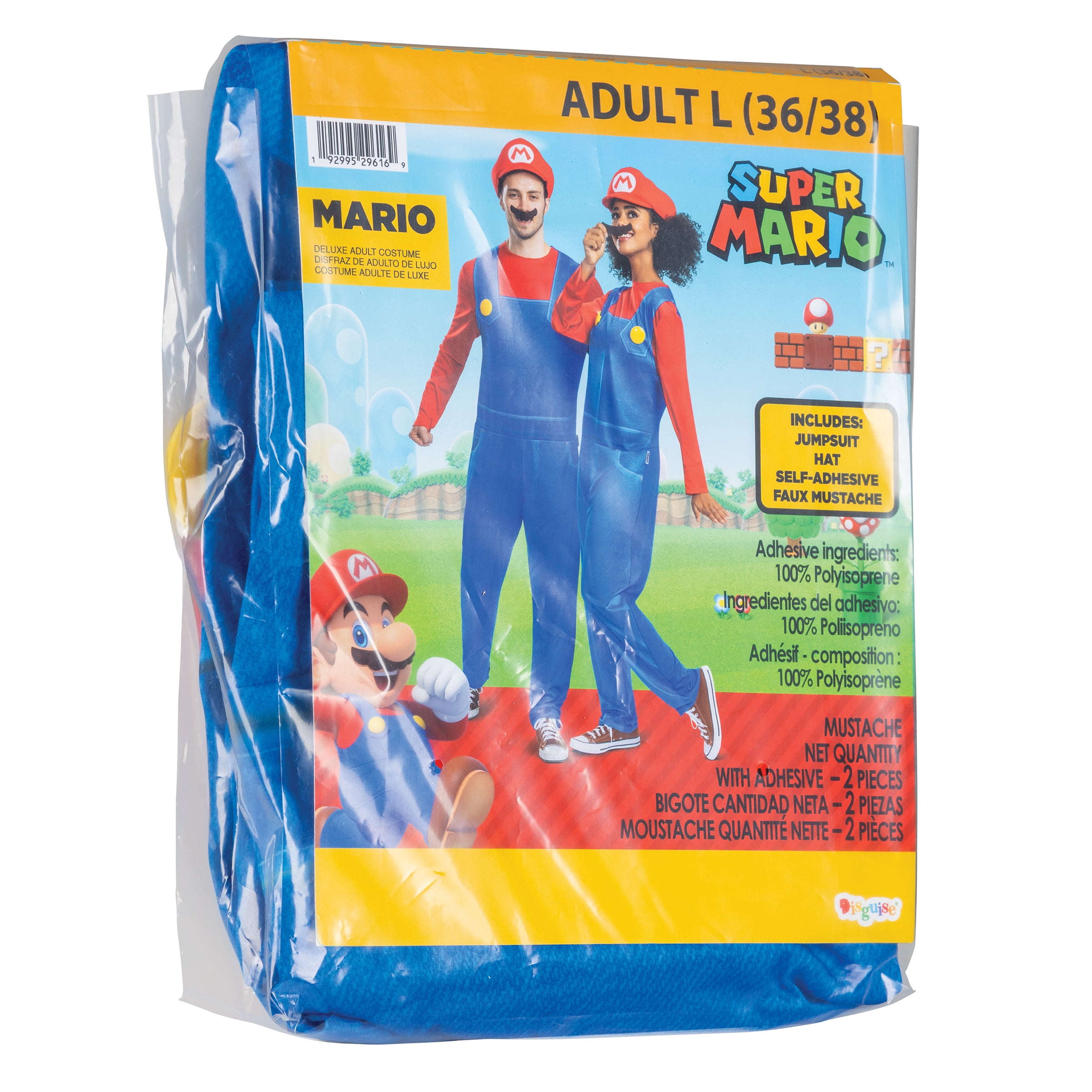 Nintendo Super Mario Bros. Mario Halloween Costume for Adults, Mens Size L (36/38), by Disguise