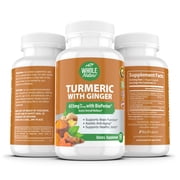Whole Nature Turmeric Curcumin 500mg with Ginger & Black Pepper Vegan Capsules