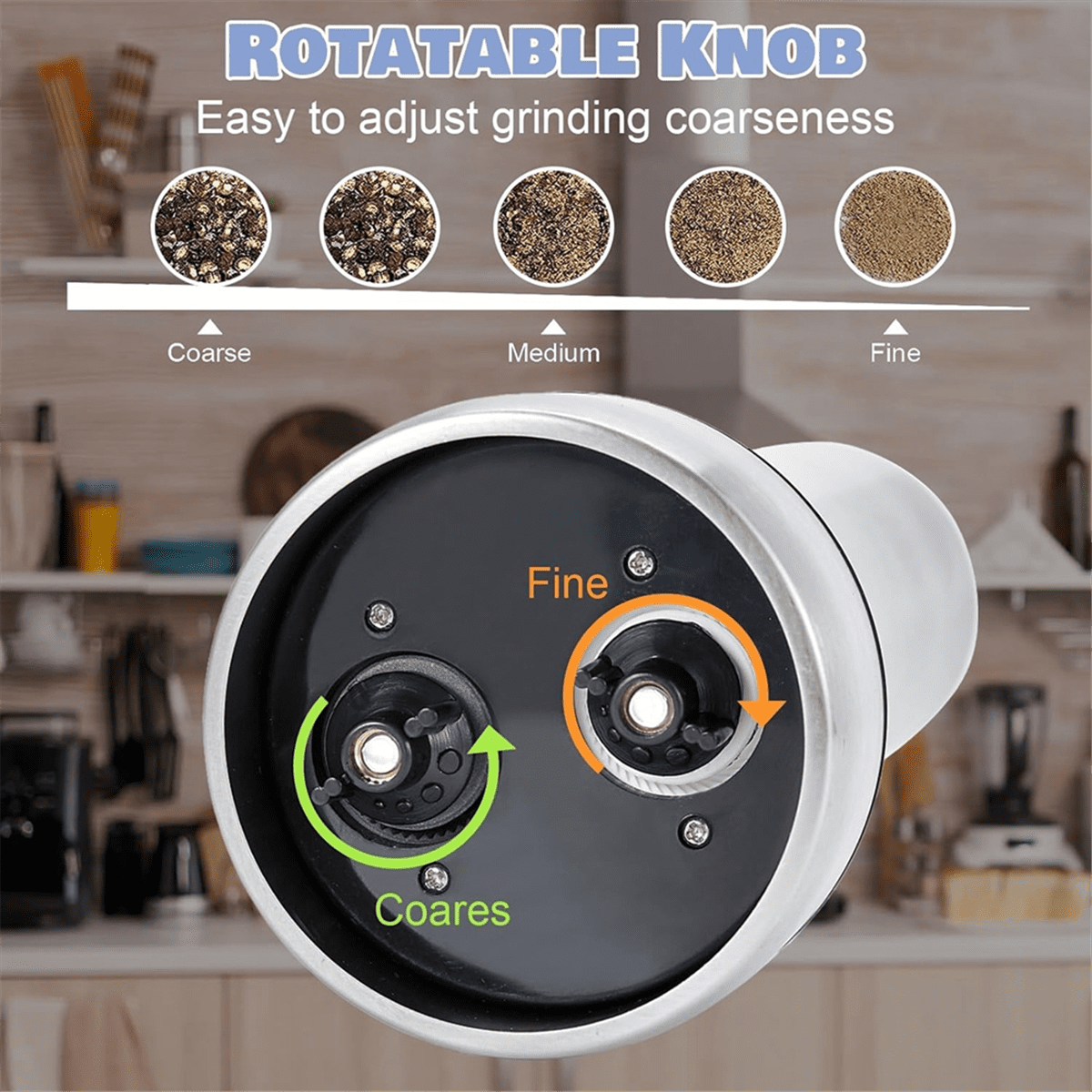 Electric Salt and Pepper Grinder Set