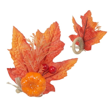 

decoration Creative Decorative Napkin Ring Thanksgiving Pumpkin Theme Napkin Buckle Flower Decorative