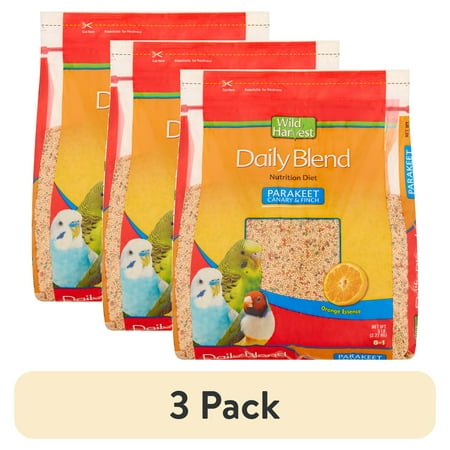 (3 pack) Wild Harvest Parakeet, Canary & Finch Daily Nutrition Blend, 5 lb
