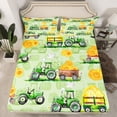 thumbnail image 2 of Erosebridal Cartoon Truck Bed Sheets King,Green Golden Bedding King Size,Farmhouse Decoration,Super Cozy,4pcs, 2 of 7