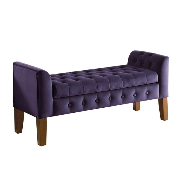 HomePop Velvet Tufted Storage Bench and Settee, Multiple Colors