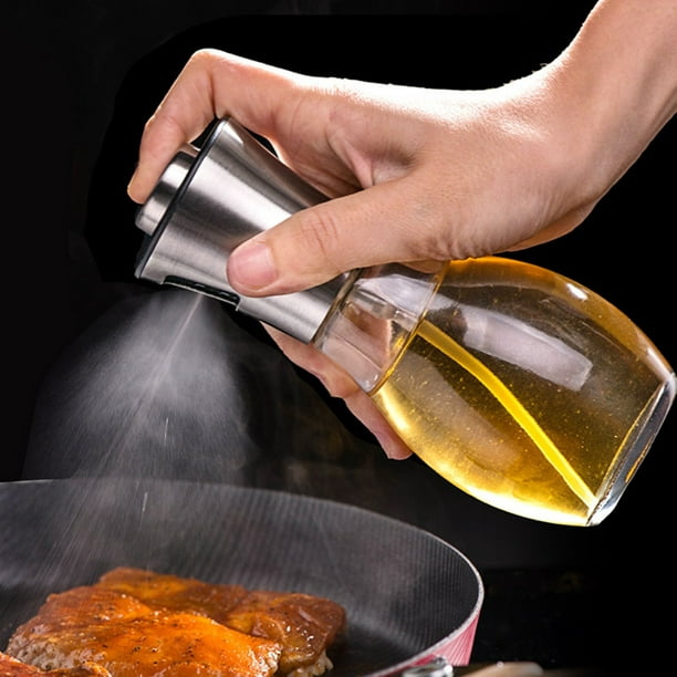Pulvérisateur d'huile, vaporisateur d'huile en verre 200 ml, pulvérisateur d 'huile d'olive pour la cuisson, distributeur d'huile et de vinaigre  bouteille avec pinceau de cuisson, spray de cuisine : : Cuisine et  Maison