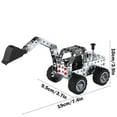 thumbnail image 3 of Metal Model Building Kit, DIY Nut Assembly Engineering Car, STEM Educational Construction Toy, Creative Puzzle Gift For Kids, 204-Piece Excavator Model Set, 3 of 7