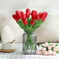 thumbnail image 3 of 20pcs Artificial Tulips Flowers Fake Faux PU Tulip Bouquet Real Touch Flower Arrangement for Home Room Office Party Wedding Decoration Excellent Gift Idea for Mothers Day, 3 of 13